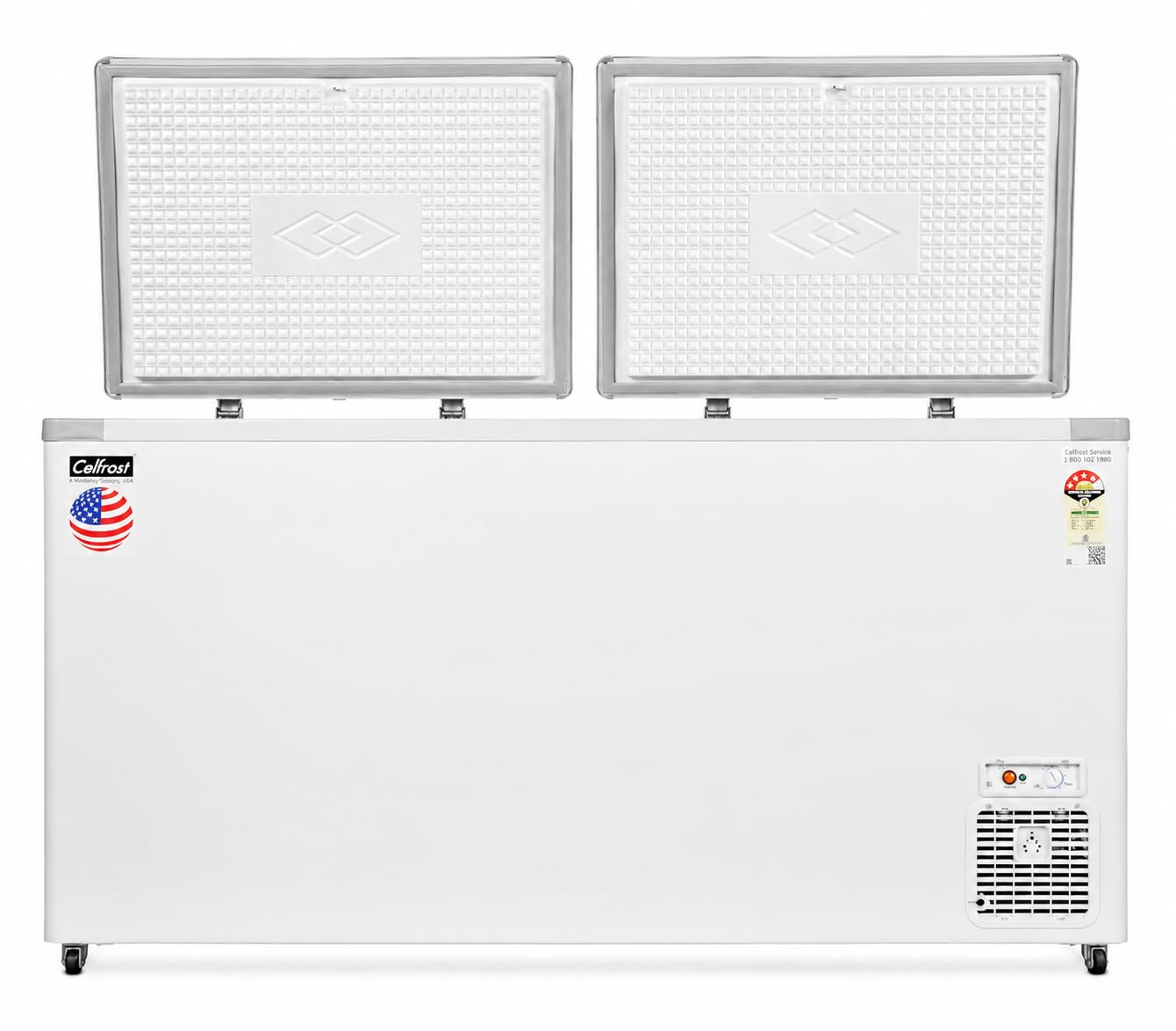 Celfrost CF582 536 L Convertible Double-Door Freezer — White, High